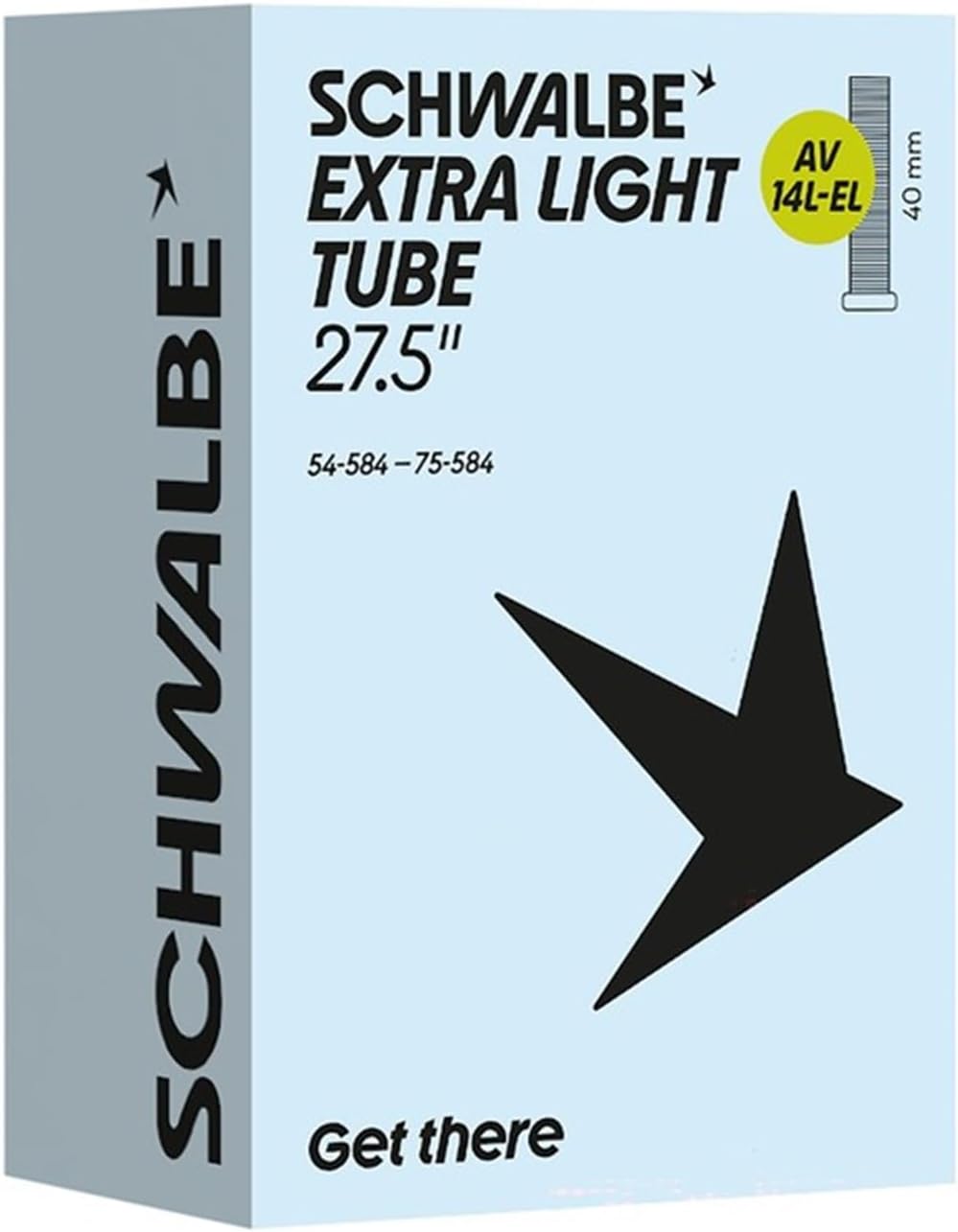 AV14L-EL Bicycle Butyl Tube, Lightweight, 1.6 inches (40 mm), Size: 1.0 x 0.06-0.09 inches (27.5 x 1.50-2.40 mm)