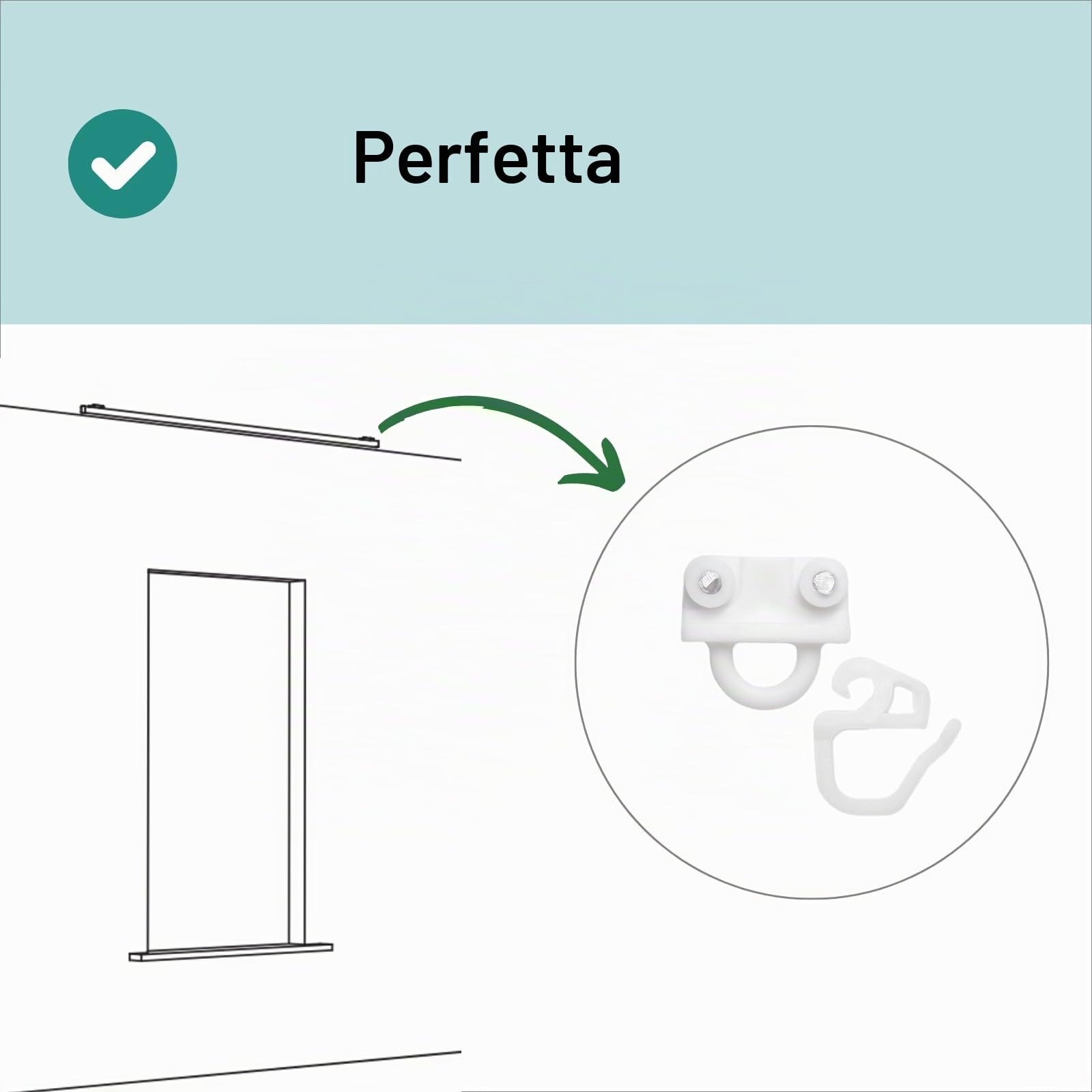 Ganci per Tende scorrevoli compatibili con IKEA KVARTAL Ricambio Pattino e Gancio (24 set)