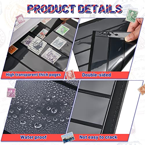 20 Sheets Stamp Pages Sleeves Stamp Collection Album Pages Postage Stamps Collecting Supplies For Stamp Album Binder With Standard 9 Hole Binder Sleeves For Stamp Collectors(5 Row Style) #TOP2