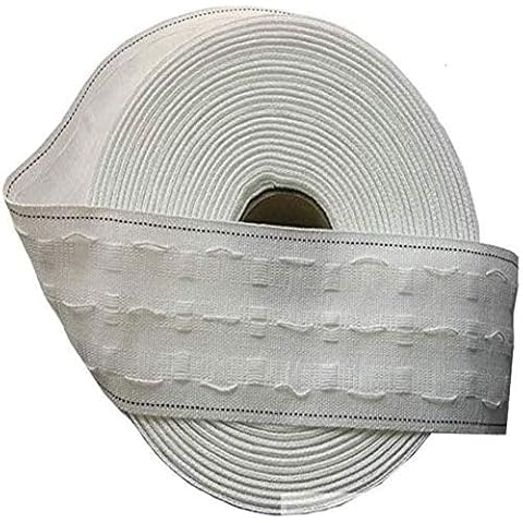 Bonnin Curtain Header Tape White Pencil Pleat Tape for Window Curtain Door Curtain and Shower Curtain Detachable Curtain Tape 3 Inch (75 MM) (10 Meter) Cover