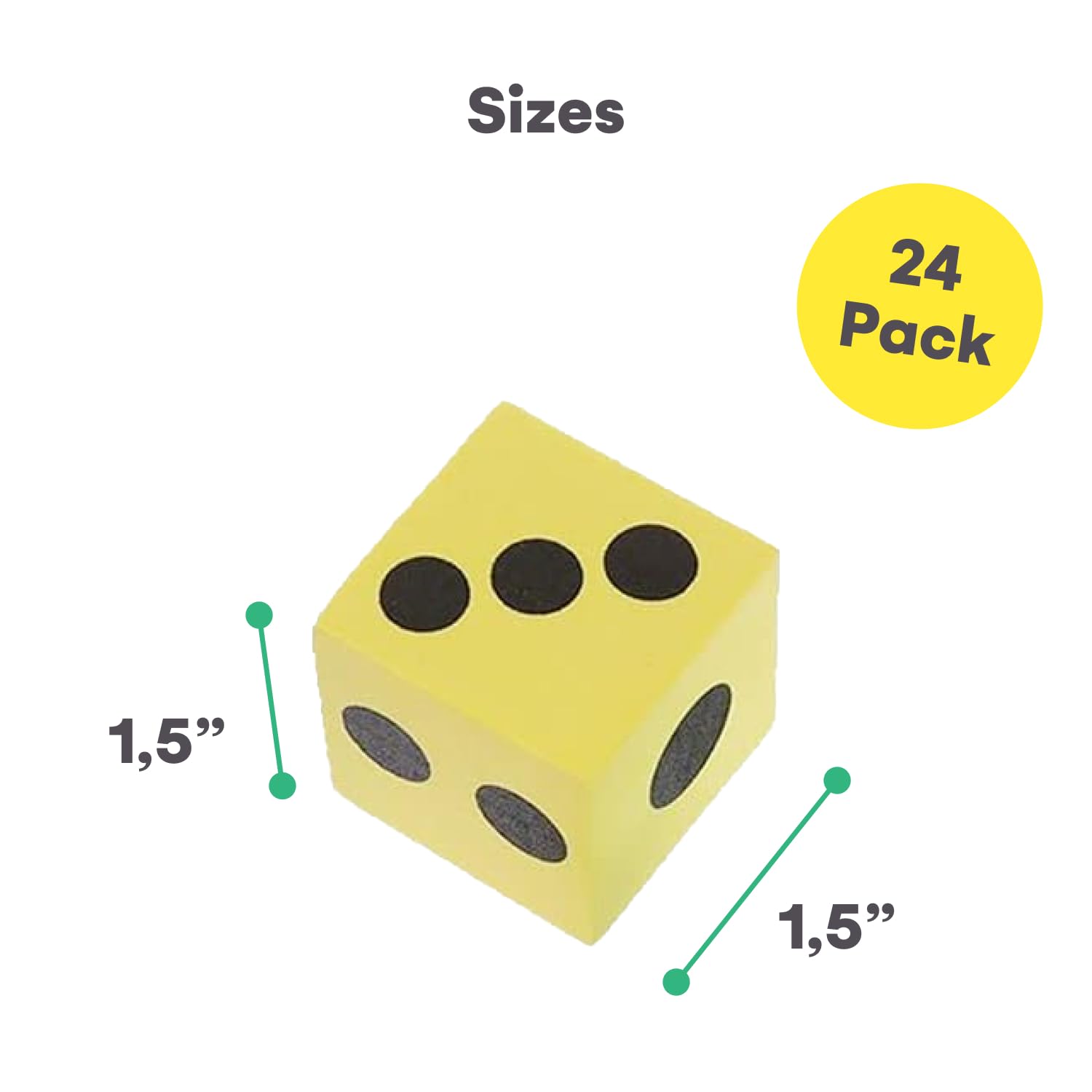 Foam Dice Set - 24 Colorful Dice for Games & Learning -4