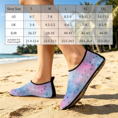 Zapatos deportivos acuáticos para hombre y mujer unisex con diseño de arco iris y estrellas 3
