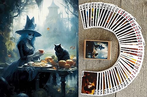 FLONZGIFT Wicca Witch Playing Cards Elegant Witch Ladies
