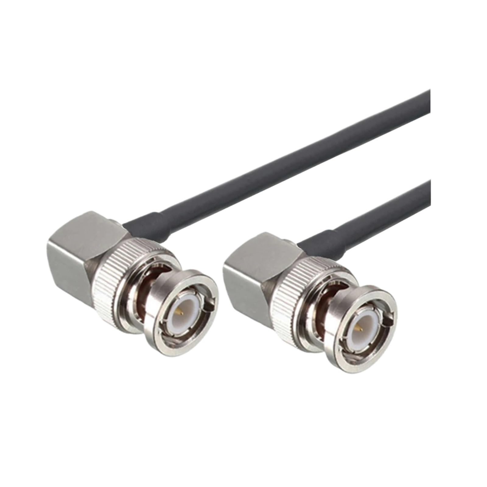 Kabel koncentryczny RG58 BNC męski na wtyk RF 50 Ohm, złącze zaciskane, przewód dwupinowy, 0,5 m, 1, 2, 10, 20(BNC M90 to BNC M90,10M)