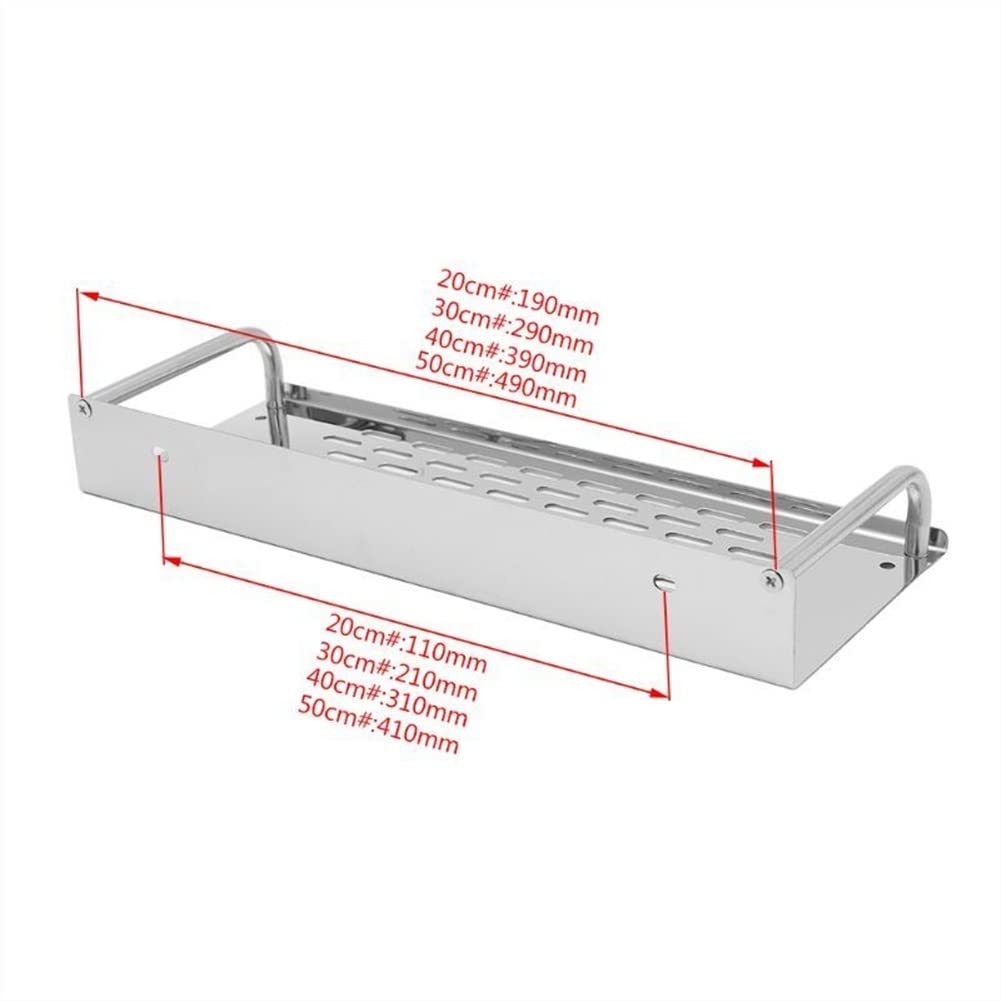 Estantes Flotantes Carrito De Ducha Estante De Baño Estante De Baño De Cocina De Acero Inoxidable Estante De Almacenamiento Montado En La Pared De Una Sola Capa/50 Cm (40 Cm)