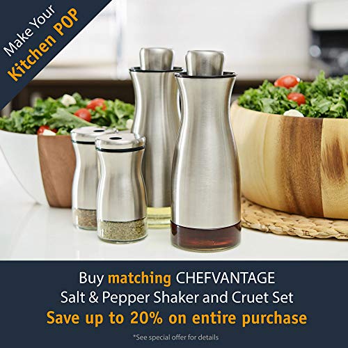 CHEFVANTAGE Salt and Pepper Shakers Set with Adjustable Pour Holes - Red - Thumbnail 5