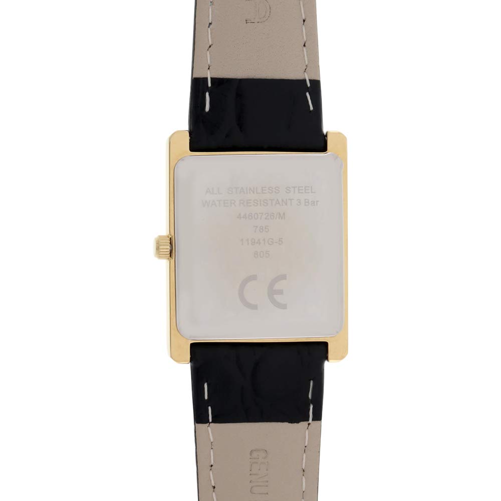 DUGENA Unisex-Armbanduhr 4460726 Quadra Classica, Quarz, weißes Zifferblatt, Edelstahlgehäuse, gehärtetes Mineralglas, Lederarmband, Dornschließe, 3 bar