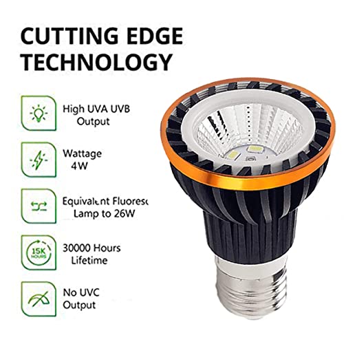 Bnyee Uva Uvb Reptile Light Bulb - Full Spectrum Led Uvb Sun Lamp For Reptile And Amphibian Turtle Use thumb #1