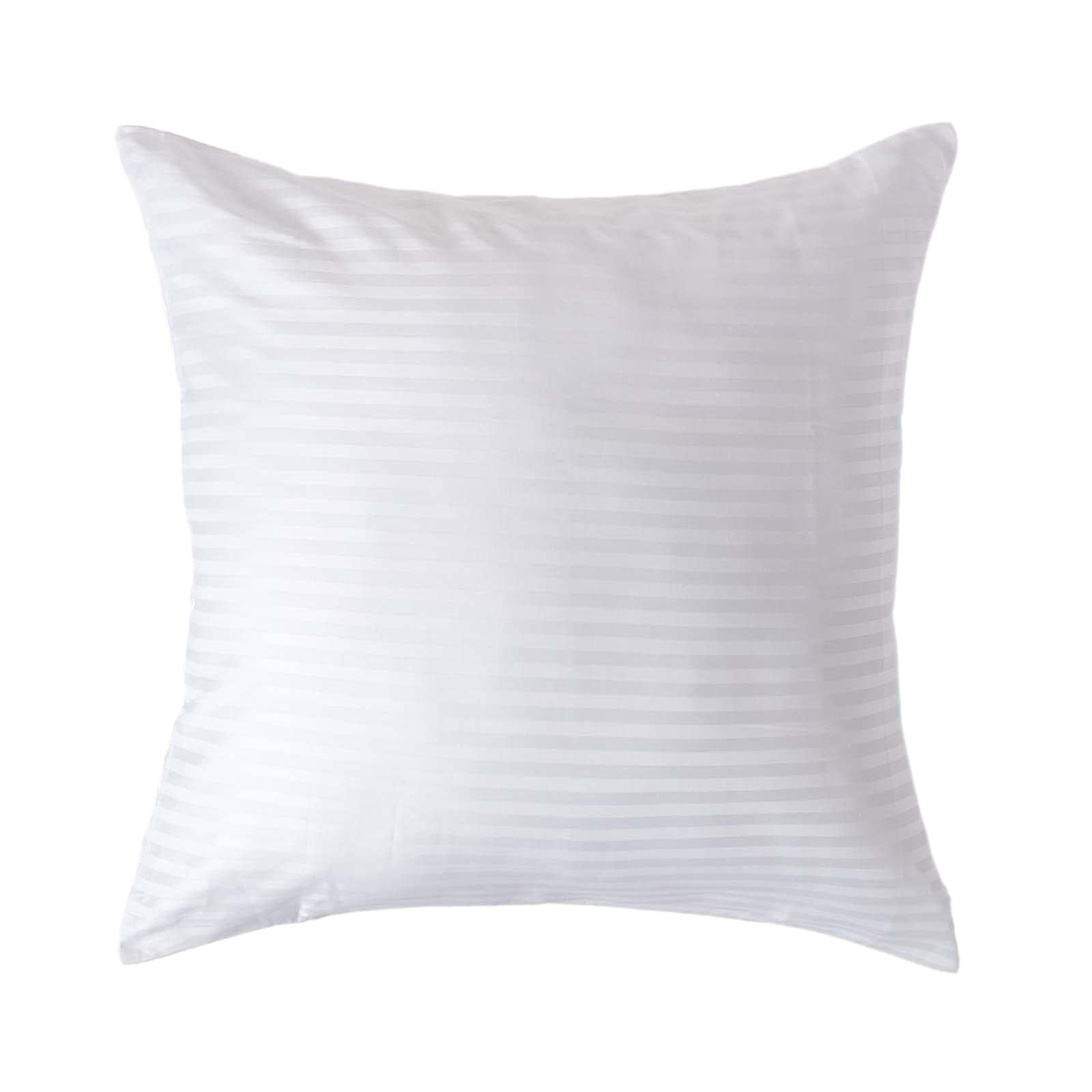 Rackhams White Silky 330 Tc Egyptian Cotton Satin Stripe Pillowcase, European Size - 60 X 60 Cm