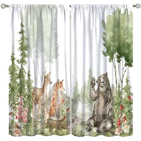 Kid Forest Animal Blackout Curtains Set Cover