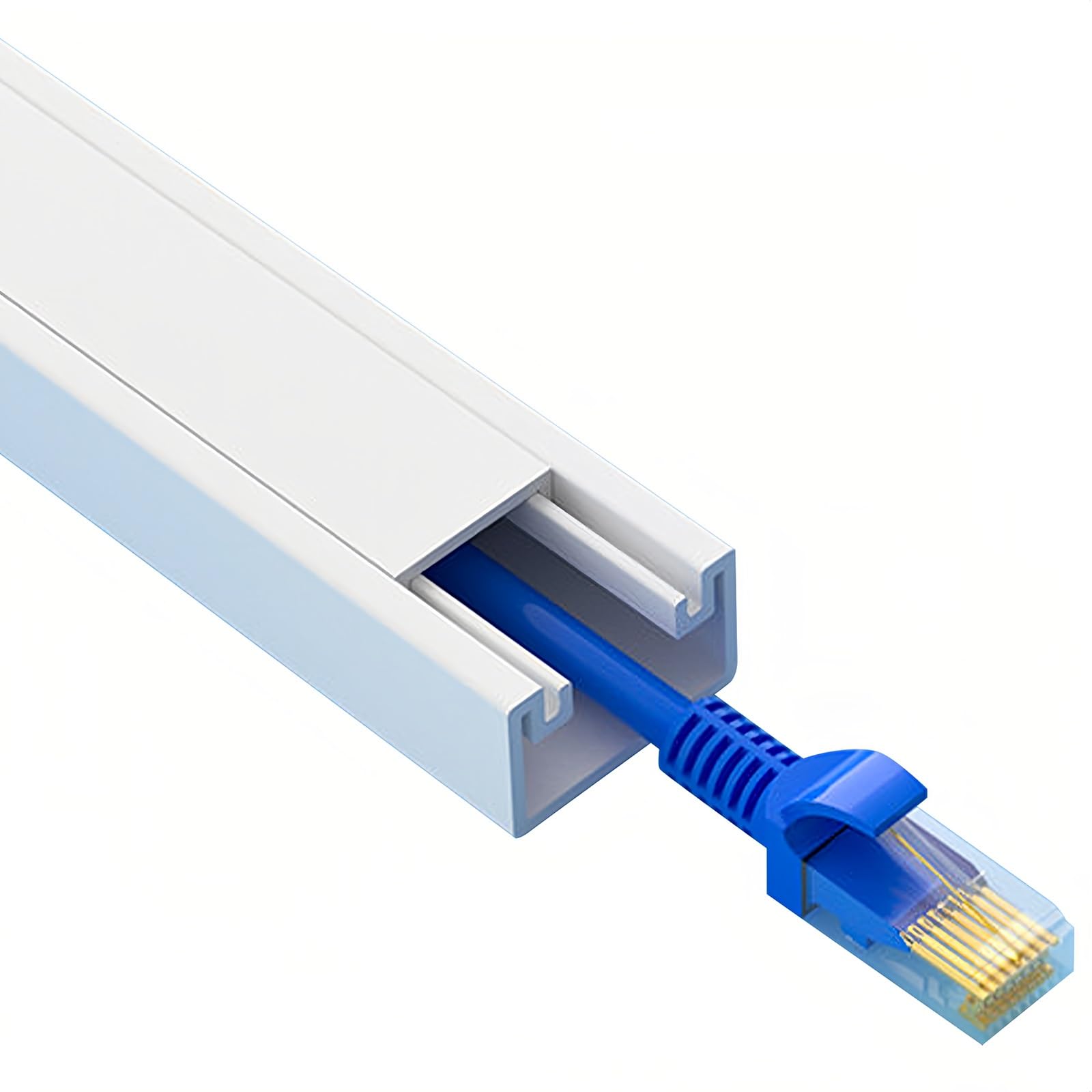 Canalina Passacavi Muro da 100 Cm, Passacavi Pavimento Autoadesivo, Copri Cavi per Tv a Muro a Scatto, Previene Inciampi Causati Dai Cavi in ​​Casa/Ufficio(5 * 2.5cm/2 * 0.9in)