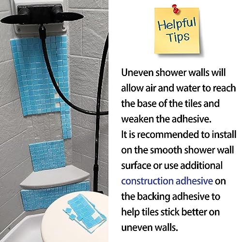 Dicofun WT0802B040C 40-Sheet Rainbow Peel And Stick Backsplash For Kitchen And Bathroom, 6.6 Inch X 6.6 Inch White Glass Mosaic Tiles thumb #6
