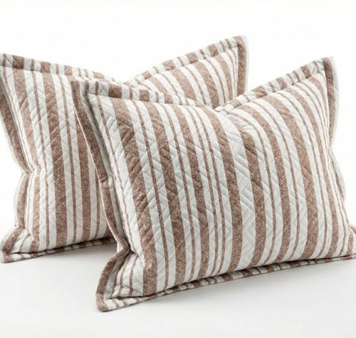 Image of BSB HOME 100% Cotton Ultrasonic Quilted Bedspread Set - 280 Thread Count, Stitch-Free Soft Lightweight Coverlet, King Size 90 x 100 Inches, Breathable Bed Cover with 2 Pillow Cases (Terracotta & Sand) | Breathable Material