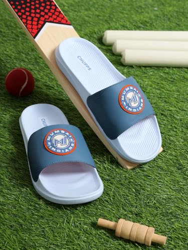 Image of CHUPPS Mi Ace Orange Navy Drift Orthopedic Slippers | Soft Footpharma Footbed | Breathable Ventilation Holes | Lightweight Flip Flops | Anti-Skid Chappals for Everyday For Mens