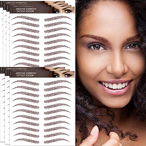 Aresvns Eyebrow Tattoo Sticker,4D Tattoo Eyebrows Newly Improved 77 Pairs! Reddish Brown(Chocolate Color) Eyebrow Tattoo Sticker,Suitable Sizes,Waterproof And Long-Lasting 3-5 Days #TOP25