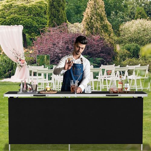 Image of COSTWAY 81 inch Folding Picnic Table, Portable Bar Table with Carry Bag
