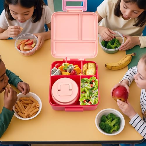 Image of Bento Lunch Box for Kids with 8oz Soup Thermo Leak-Proof Lunch Food Containers with Snack Sauce Container for Kid Girls Boys to School