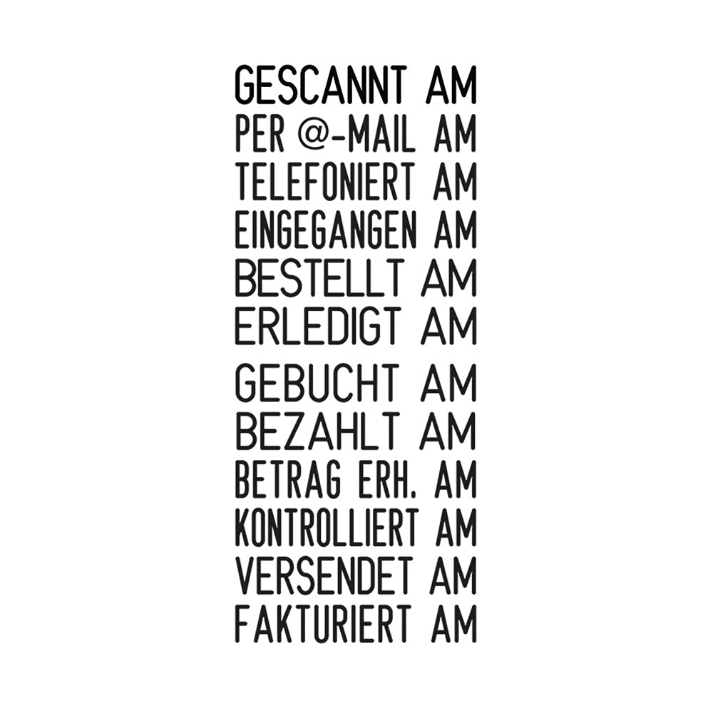 Leitz 57000195 Unterschriftsmappe (Polypropylen, A4, 20 Fächer) schwarz & Trodat Printy 4817 Wortbanddrehstempel, Datum plus 12 Texte – Selbstfärbend, Abdruck schwarz, 47 x 4 mm