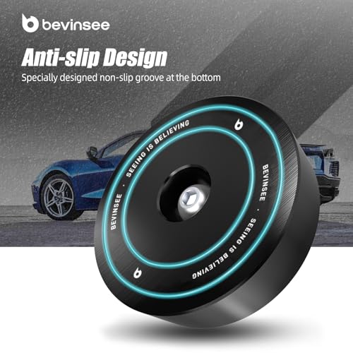 Image of Bevinsee 4pcs Lifting Jack Pads Pucks Compatible with Corvette C5 C6 C7 GS Z06 ZR1 C8 Heavy Duty Aluminum Lift Point Adapter Pucks Essential Accessory for Safe Lifting, Black