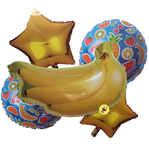 Image of Atpata Funky Fruit Theme Foil Balloon Combos (Banana) Multicolour