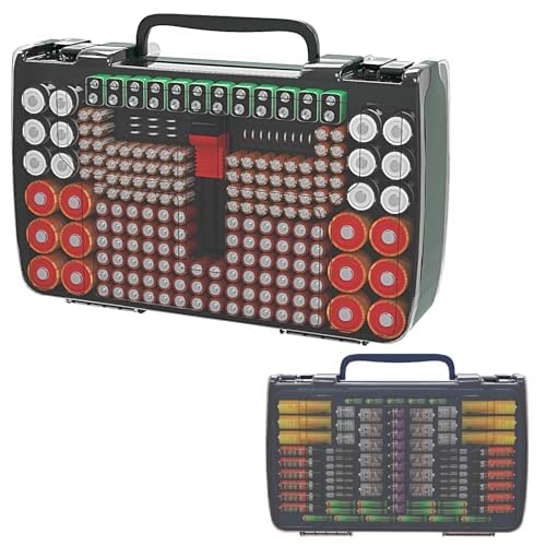 269 Batterien Batteriebox mit Batterietester, Double-Sided Batterie Aufbewahrungsbox, Tasche Hält AA AAA 4A C D Cell 9V 3V Lithium LR44 CR2 CR123 (Hellgrau)