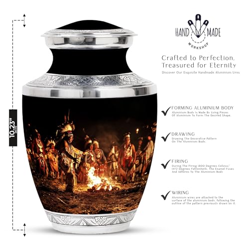 Image of Native American Urns for Ashes - Cremation Urns for Women - Companion Urn - Urns for Ashes Adult Female Mother - Urns for Human Ashes Adult Female (10 inch Pack of 1)
