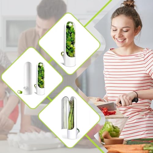 Image of JAYMUKESH & CO. Fresh Herb Keeper for Fridge | Airtight BPA-Free Herb Storage Box, Transparent Container Keeps Coriander, Mint, Cilantro & Parsley Fresh Longer (1 Pc)