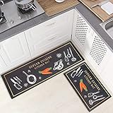 Tamaño perfecto: este juego de alfombrillas de cocina contiene 2 alfombrillas de tamaño (45 x 75 cm y 45 x 120 cm). Los diferentes tamaños lo hacen adecuado para la mayoría de las áreas, como puertas, balcones, lavaderos, cocinas, oficinas, frente al fregadero y otros lugares de trabajo.