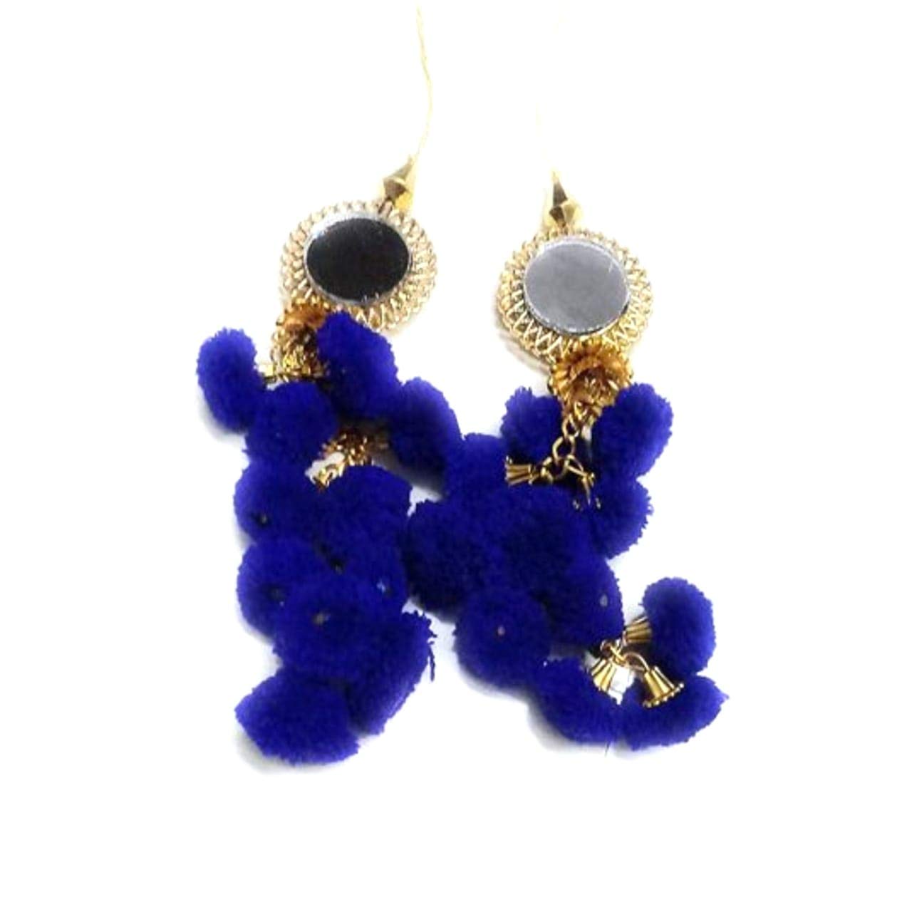 Bhavya sales Women's Cotton Handmade Ethnic Hanging Pompom Latkan for Blouse Saree, Lehenga (Blue) Pack of 4-image-45