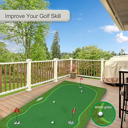 Image of Golf Putting Green, Practice Putting Green Mat, Large Professional Golfing Training Mat for Indoor Outdoor