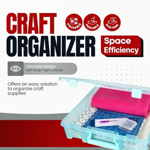 Image of ArtBin 6955AA Super Satchel 1-Compartment Box, Art & Craft Organizer, 1-Pack, Translucent Aqua