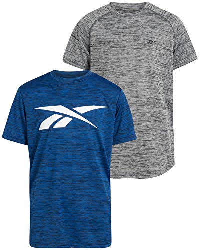 Reebok Boys Quick Dry Athletic Performance T-Shirts (2 Pack), Size Small, Hydro/Pepper