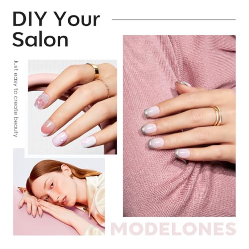 Image of Modelones Extra Short Square Fake Nail Tips - 510Pcs Gel Tips Pre-shaped Half Matte Full Cover Clear Acrylic Gel Kit False Press on Nails for Extension DIY Salon 15Sizes
