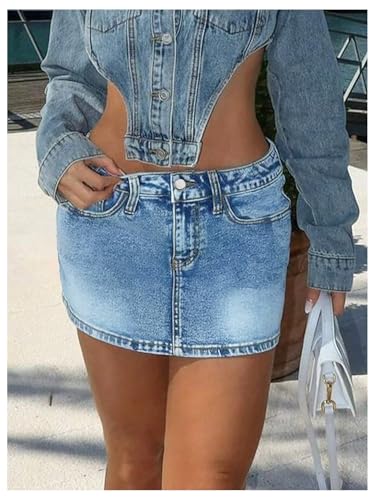SOLY HUX Women's Jean Skirts Y2k Going Out Skinny Mini Denim Skirt Casual Summer Outfits4