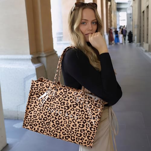 Image of KALIDI PVC Tote Bag Women's Kraft Paper Work Handbags Purses with Top Handle