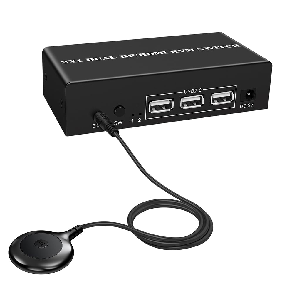 Amazon.co.jp: 8K@30Hz Displayport HDMI DP KVMスイッチ 2モニター