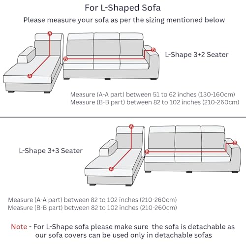 Image of Lukzer 320 GSM Stretchable 5 Seater Turkish Sofa Cover Universal Couch Protector Bubble Fabric with Frill Universal Big Elasticity Slipcover (Sand Beige /SC-101-05)