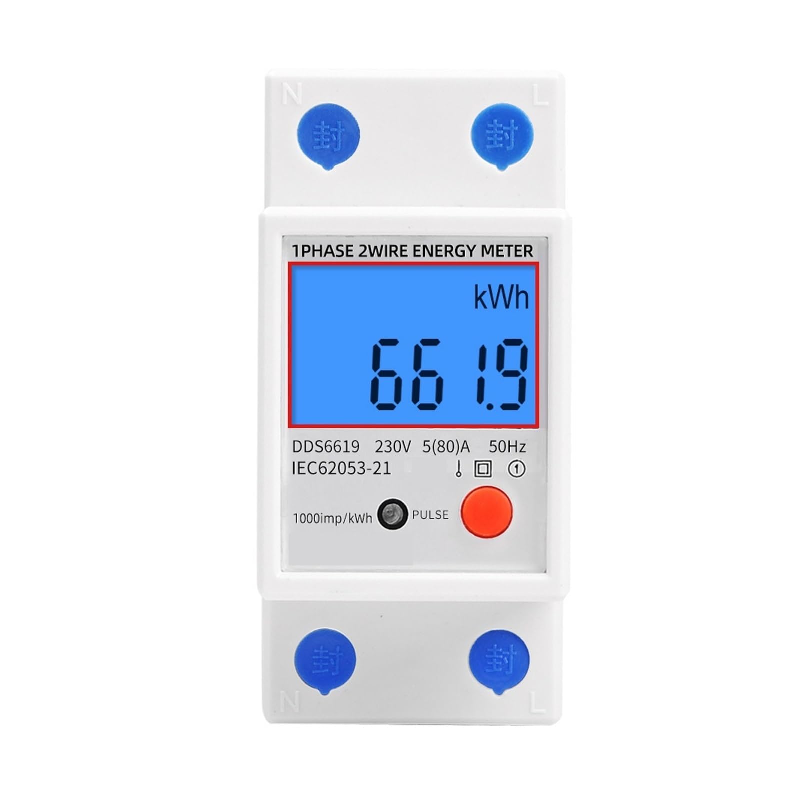 AC 80A 2P Display Digitale LCD Contatore Di Energia Monofase Kwh Misuratore Di Consumo Energetico Wattmetro Con Retroilluminazione