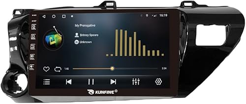 Miniatura 39 de Kunfine Navegación Android para coche, radio GPS estéreo, pantalla de cámara inversa de 10 pulgadas, pantalla táctil IPS Headunit Tablet Pad Media