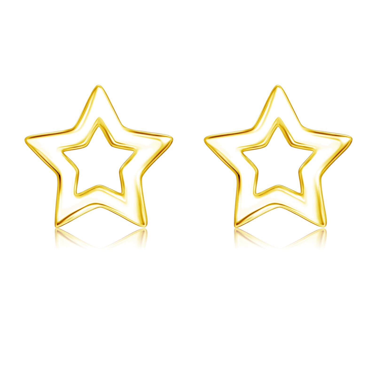 Josfeva 925 Sterling Silber Ohrstecker, Herz Stern Kreuz Ohrstecker für Damen Mädchen, Hypoallergen Knorpel Ohrring Stecker, 925 Silber Flach Einfach Ohr Stecker, Klein Ohrringe Schmuck in Geschenkbox