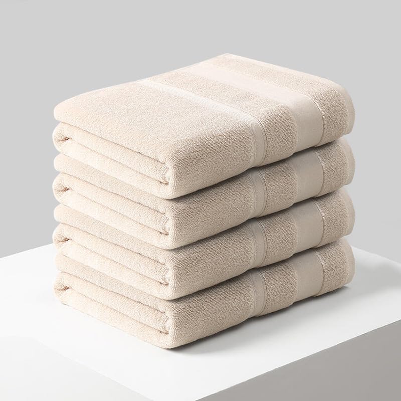Juego de 4 toallas de baño marrones para el confort diario de toda tu familia