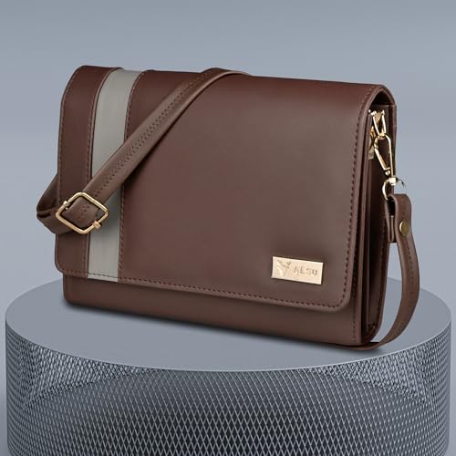 Image of ALSU Women's trendy Sling Bag | handbag | purse | crossbody bag| deattachable straps | adjustable straps |card slots side bag| phone pocket