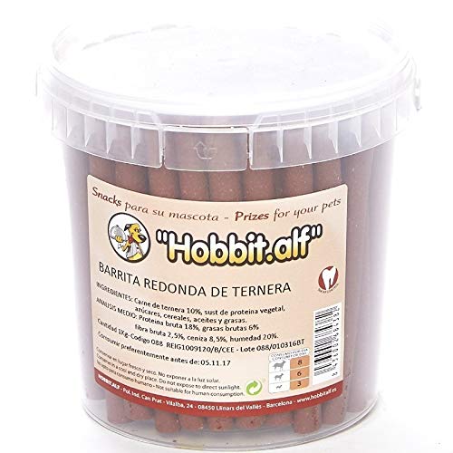 HobbitAlf barrita Redonda de Ternera Natural para Perros