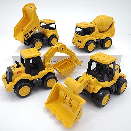 DEOXY Construction Excavator Vehicles Toys Truck Set with Friction Powered Dumper, Mixer, Excavator, Bulldozer Building Vehicles Set for 3+ Years Old Kids (Pack of 4) (B0C9742ZST) Amazon Price History, Amazon Price Tracker