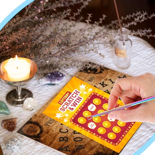 Image of Ymapinc 3PCS Lottery Scratcher Tool, Nail Scraper Tool for Lottery Enthusiasts, Metal Lottery Ticket Scratcher, Scratch off Tool Is Hard and the Lottery Ticket Is Scratched Smoothly, Rainbow Finish
