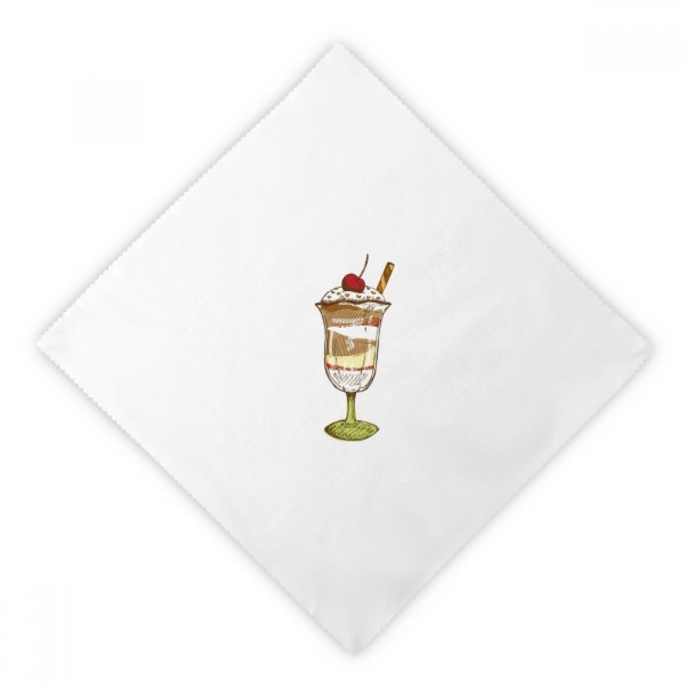 Servilletas de tela reutilizables para cena con diseño de helado de cereza DIYthinker 2 uds