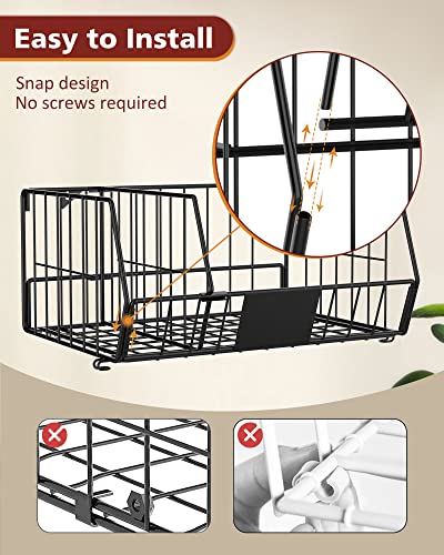 Reflying 3 Tier Foldable Closet Organizer, Closet Organizers And Storage With 4 S Hooks,Kids Closet Organizers And Storage,Closet Hanging Basket,Metal Drawers For Closet,Black #TOP1