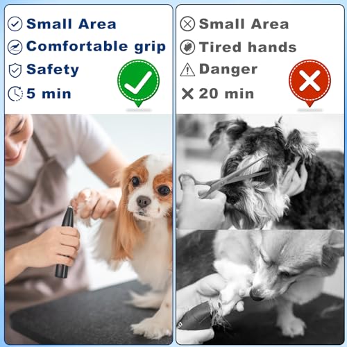 Schermaschine Katze,Hundeschermaschine Leise,Pfotentrimmer für Hunde,USB Wiederaufladbarer Pfotenschermaschine,Pfotentrimmer Hundeschermaschine für Hunde Katzen Pfoten, Augen, Ohren, Gesicht, Körper