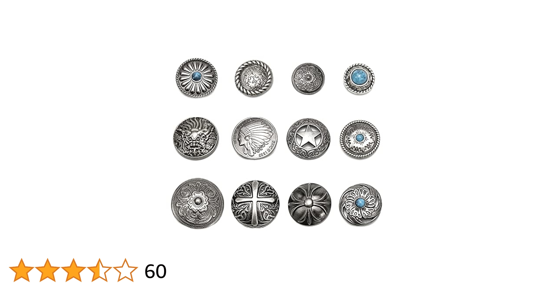 コンチョ　ねじ止め　アンティーク　レア コンチョ レザークラフト金具 silver925 槌目模様 20mm