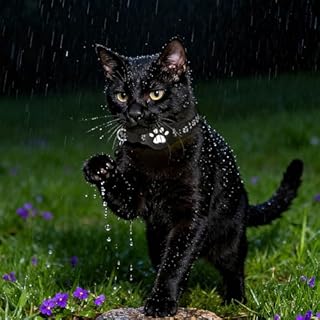 Collare Gps gatto, Gps per Gatti Senza SIM Senza Abbonamento, Impermeabile, Batteria a Lunga Durata, Localizzatore GPS per Gatto Funziona con goo- gle Find My (solo Android) (Nero)